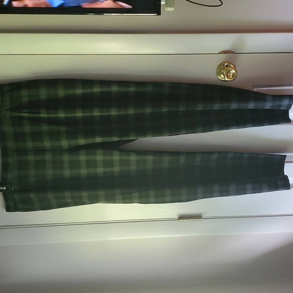 Size XL Black Plaid Trousers